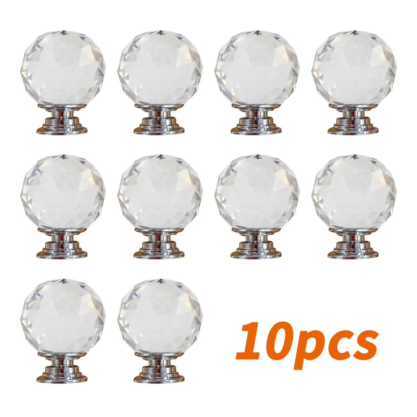 10 piece cabinet door knob set for cupboard drawer furniture kitchen and DIY replacement handles UK