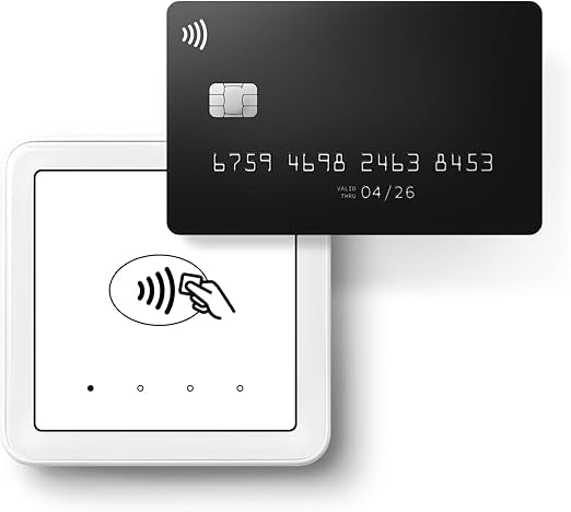 SumUp Solo touchscreen card reader with charging station, free SIM card, unlimited mobile data, and contactless payment support.