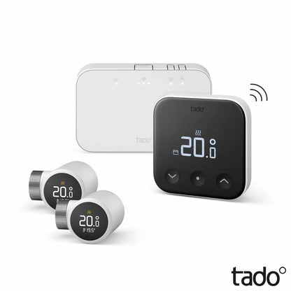 Tado Wireless Smart Thermostat Multi Room Starter Kit & 2x Smart Thermostatic Radiator Valves | Intelligent Multi-Room Heating Control | Smart Home Energy Savers