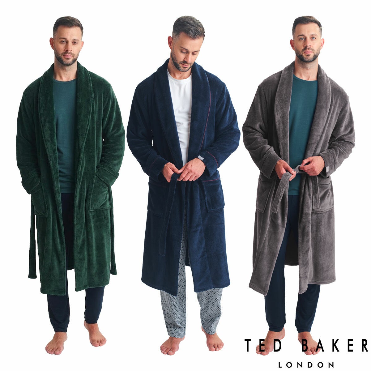 Ted Baker men's fleece robe, main view
