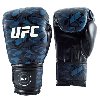 UFC Octagon camo boxing gloves with hand wraps, main view