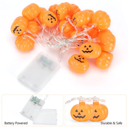 Roxemire Halloween Pumpkin String Lights 3 Metres 20 Pieces for Room Garden Decoration, 2 Modes Halloween Decoration Lights for Indoor Outdoor Decor