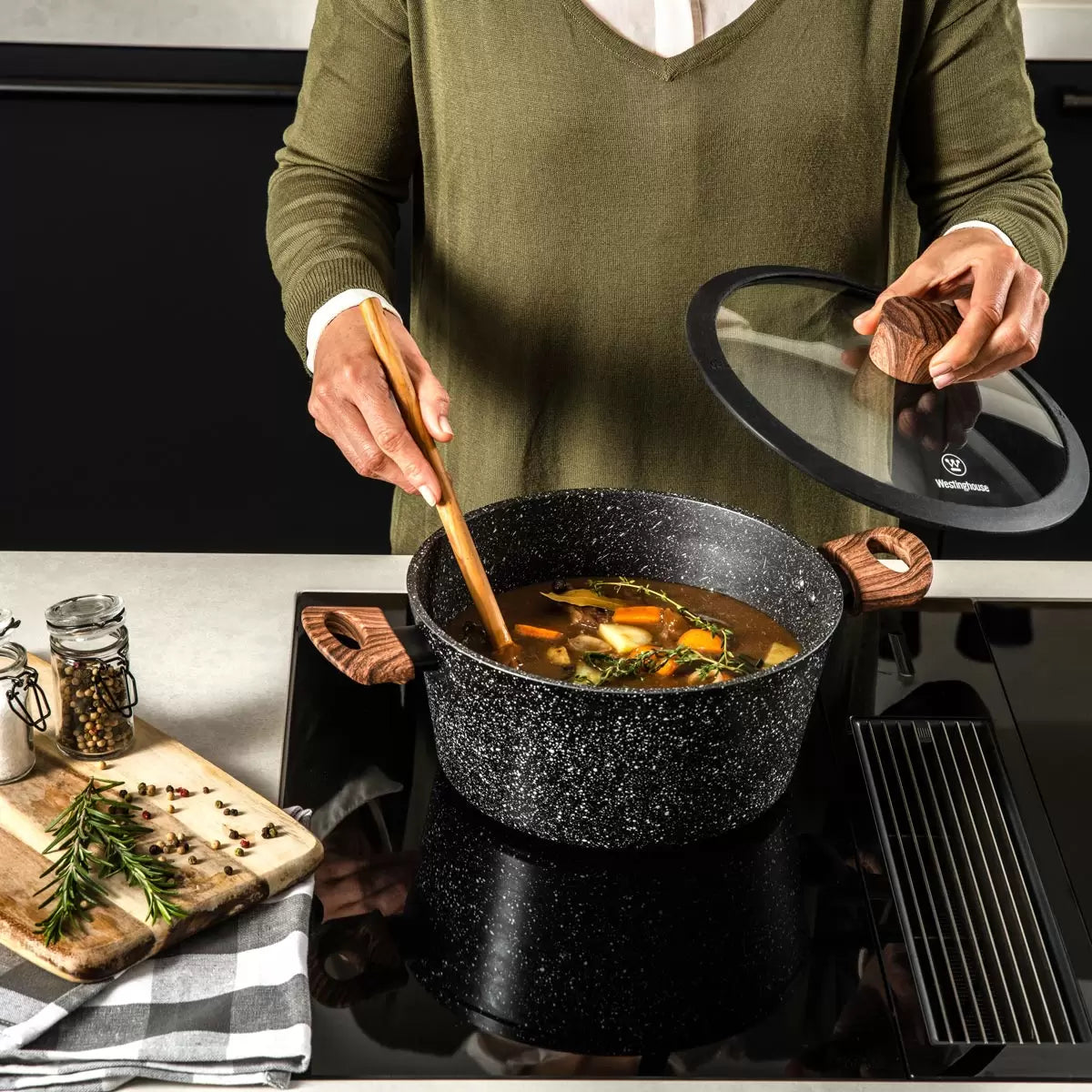 Westinghouse Special Edition 11 Piece Non-Stick Cookware Set | Soft Touch Handles | Everyday Home Cooking