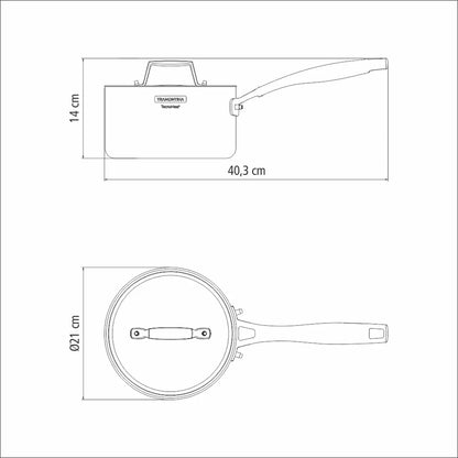 Tramontina Tri-Ply Saucepan 20cm | Even Heat Distribution | Home Cooks & Everyday Cooking